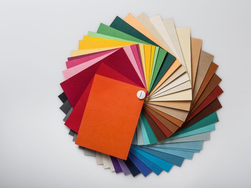 Fan of colour swatches for web design