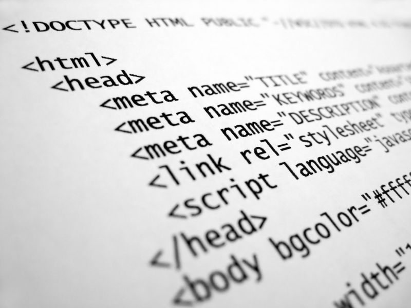 Signature Blog Close-up view of HTML source code