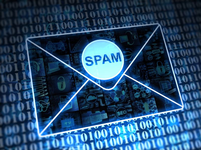 Spam email envelope over digital data